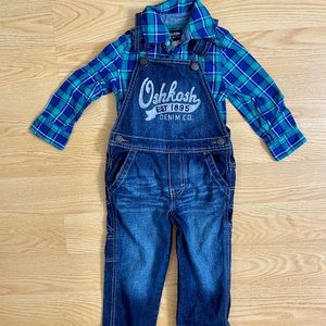 OshKosh Shirt with Overalls Set